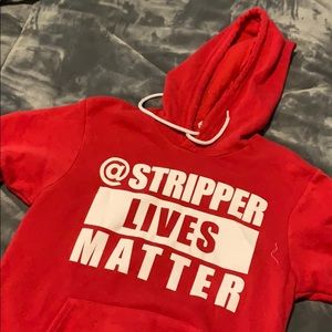 red hoodie